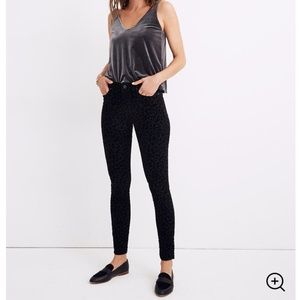 NWT Madewell Mid-Rise Skinny Jeans Flocked Leopard
